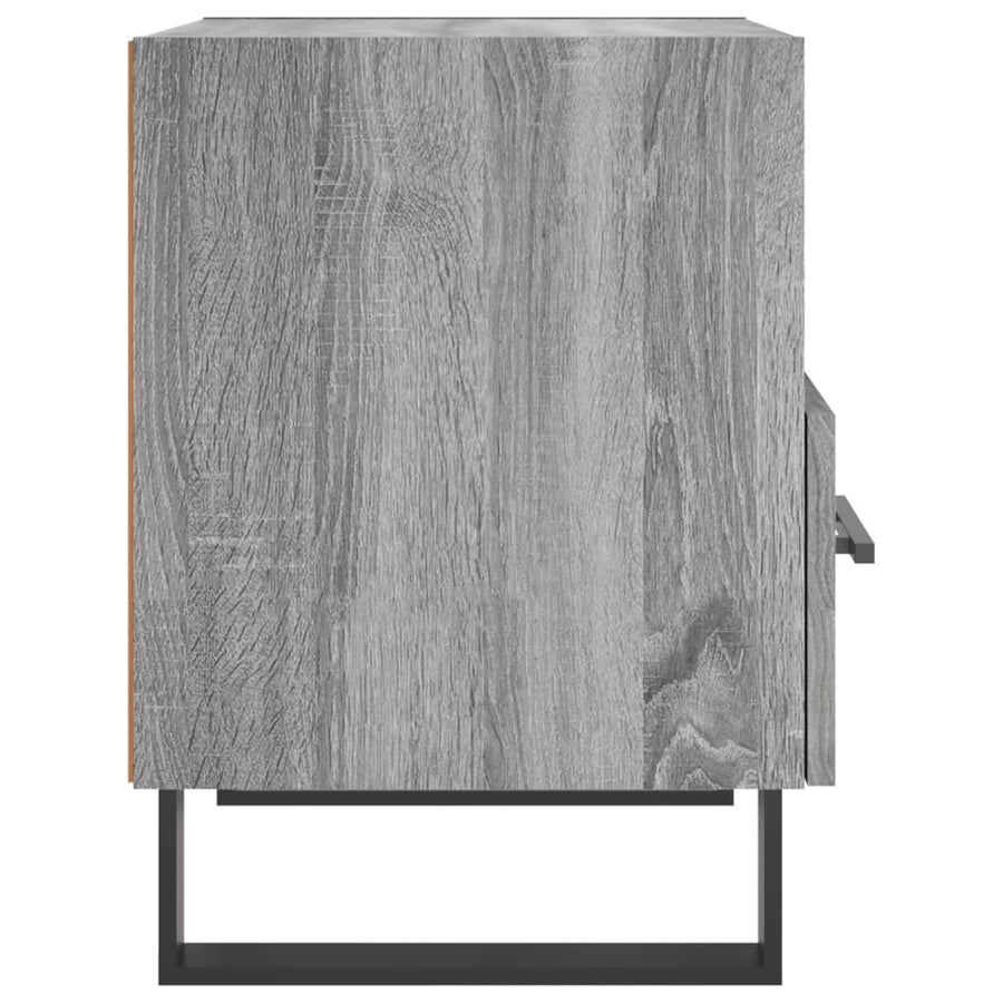 Nachtkastje 40X35X47,5 Cm Bewerkt Hout Eikenkleur 1 Grijs sonoma