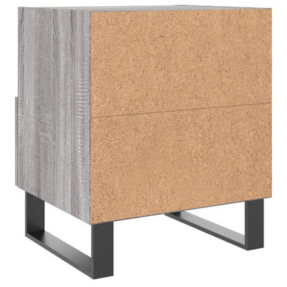 Nachtkastje 40X35X47,5 Cm Bewerkt Hout Eikenkleur 1 Grijs sonoma
