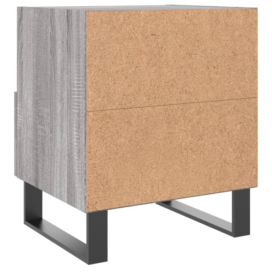 Nachtkastje 40X35X47,5 Cm Bewerkt Hout Eikenkleur 1 Grijs sonoma