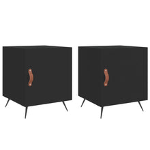 Nachtkastjes 2 St 40X40X50 Cm Bewerkt Hout Zwart