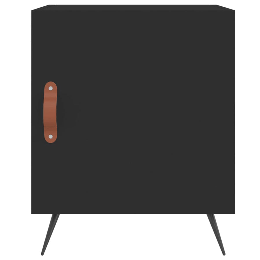 Nachtkastjes 2 St 40X40X50 Cm Bewerkt Hout Zwart