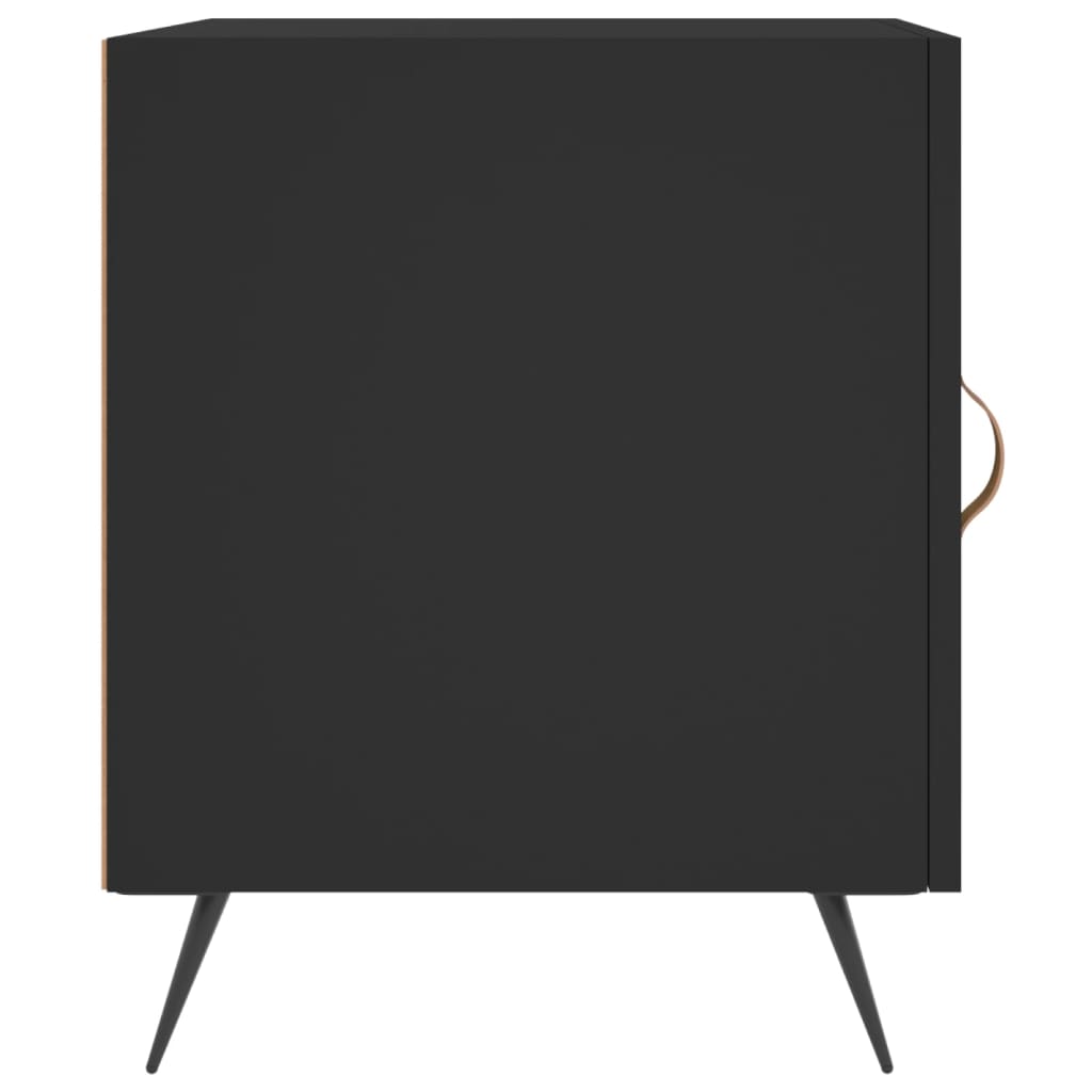 Nachtkastjes 2 St 40X40X50 Cm Bewerkt Hout Zwart
