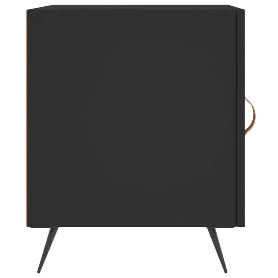 Nachtkastjes 2 St 40X40X50 Cm Bewerkt Hout Zwart