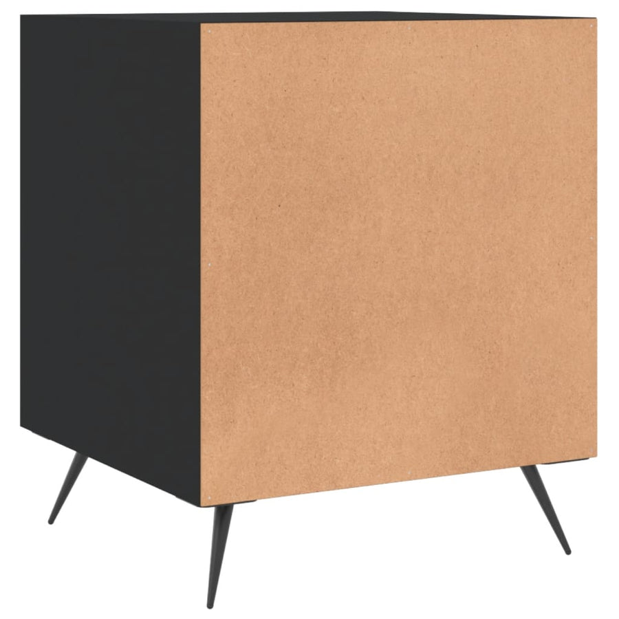 Nachtkastjes 2 St 40X40X50 Cm Bewerkt Hout Zwart
