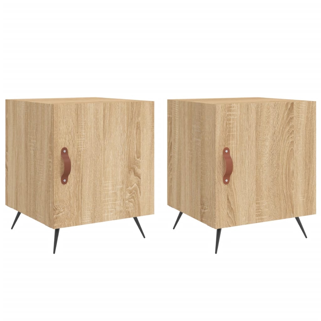 Nachtkastjes 40X40X50 Cm Bewerkt Hout Kleurig 2 Sonoma eiken