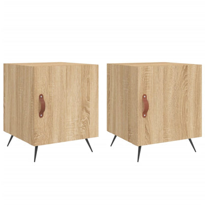 Nachtkastjes 40X40X50 Cm Bewerkt Hout Kleurig 2 Sonoma eiken
