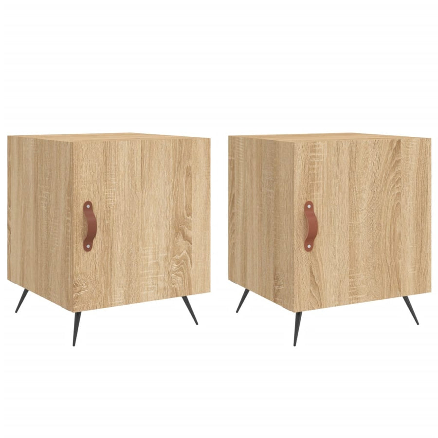 Nachtkastjes 40X40X50 Cm Bewerkt Hout Kleurig 2 Sonoma eiken