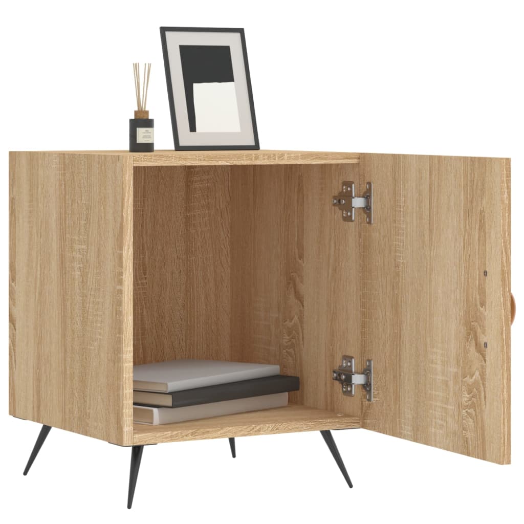 Nachtkastjes 40X40X50 Cm Bewerkt Hout Kleurig 2 Sonoma eiken