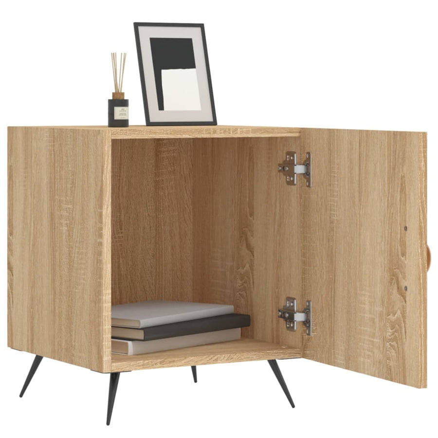Nachtkastjes 40X40X50 Cm Bewerkt Hout Kleurig 2 Sonoma eiken