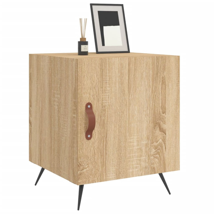 Nachtkastjes 40X40X50 Cm Bewerkt Hout Kleurig 2 Sonoma eiken