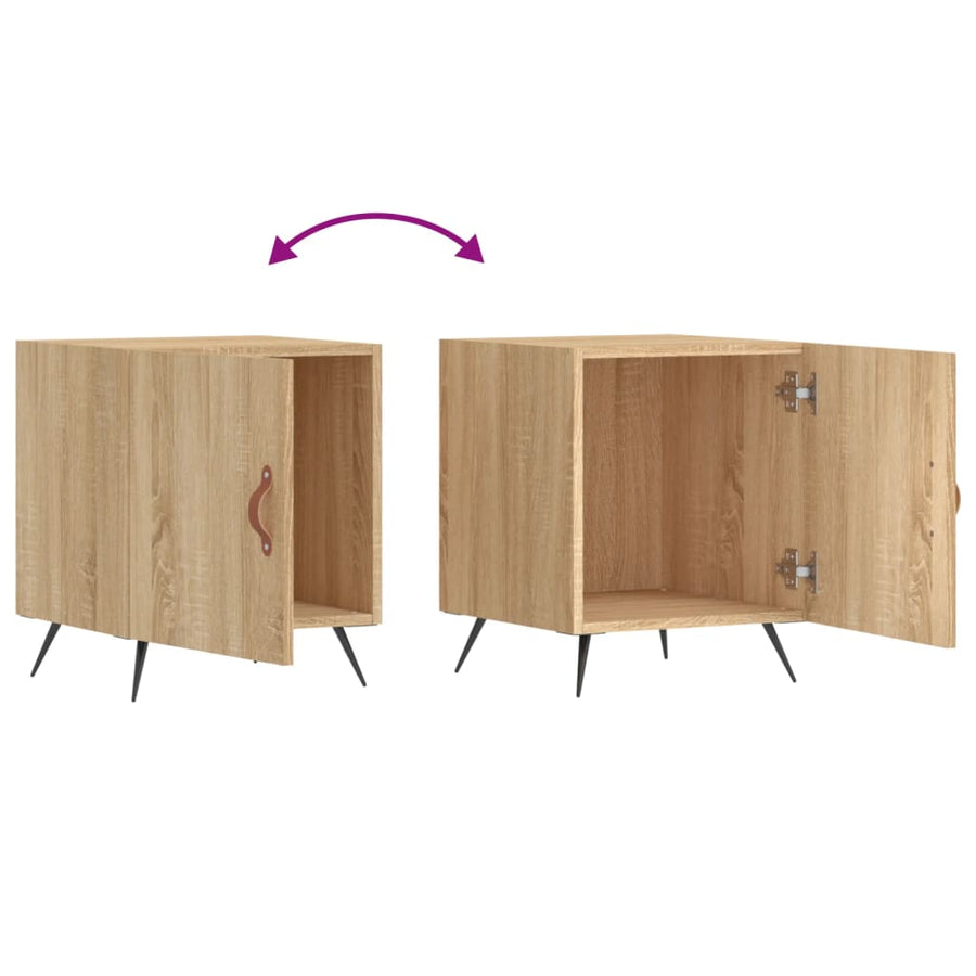 Nachtkastjes 40X40X50 Cm Bewerkt Hout Kleurig 2 Sonoma eiken