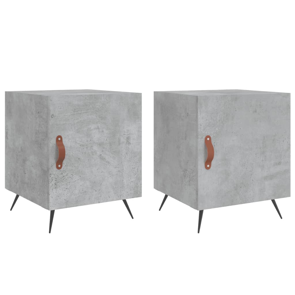 Nachtkastjes 2 St 40X40X50 Cm Bewerkt Hout Betongrijs