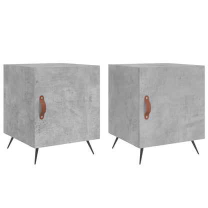 Nachtkastjes 2 St 40X40X50 Cm Bewerkt Hout Betongrijs