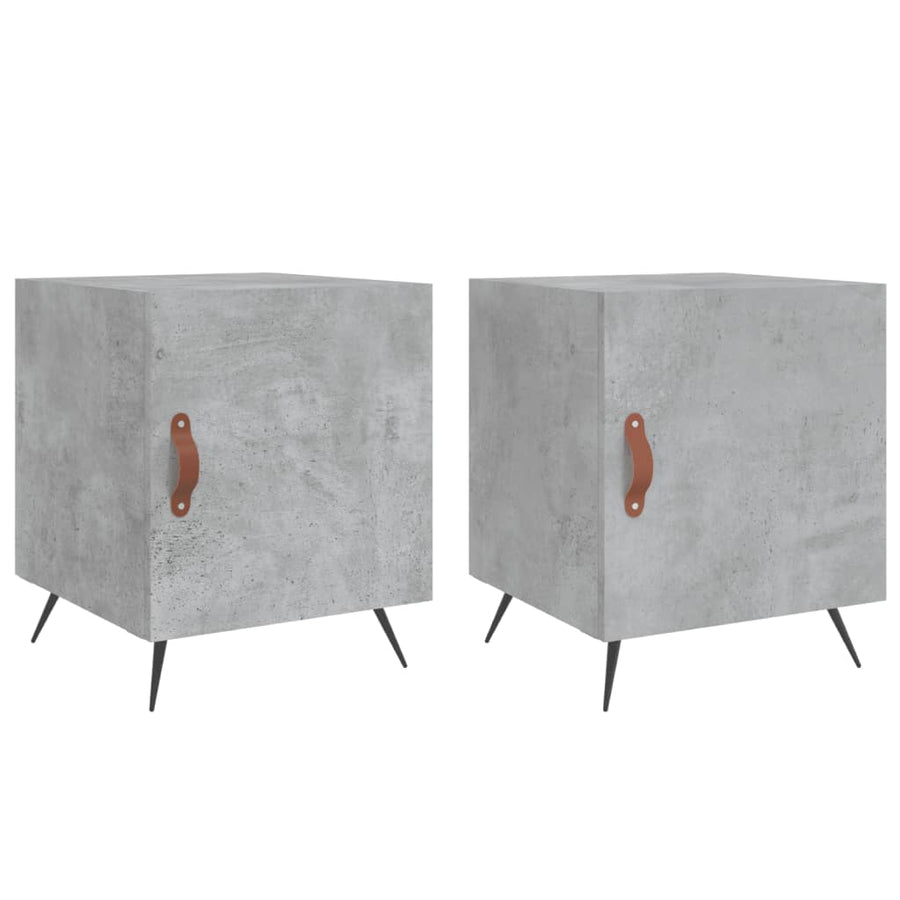 Nachtkastjes 2 St 40X40X50 Cm Bewerkt Hout Betongrijs