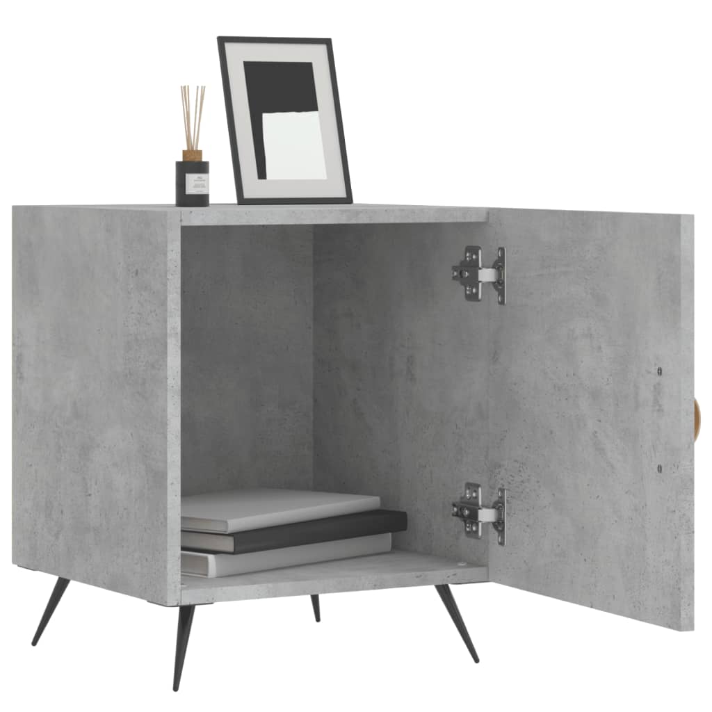 Nachtkastjes 2 St 40X40X50 Cm Bewerkt Hout Betongrijs