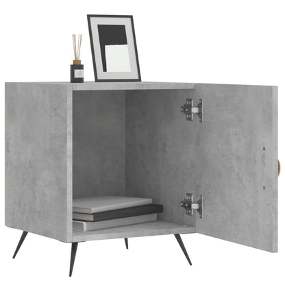 Nachtkastjes 2 St 40X40X50 Cm Bewerkt Hout Betongrijs