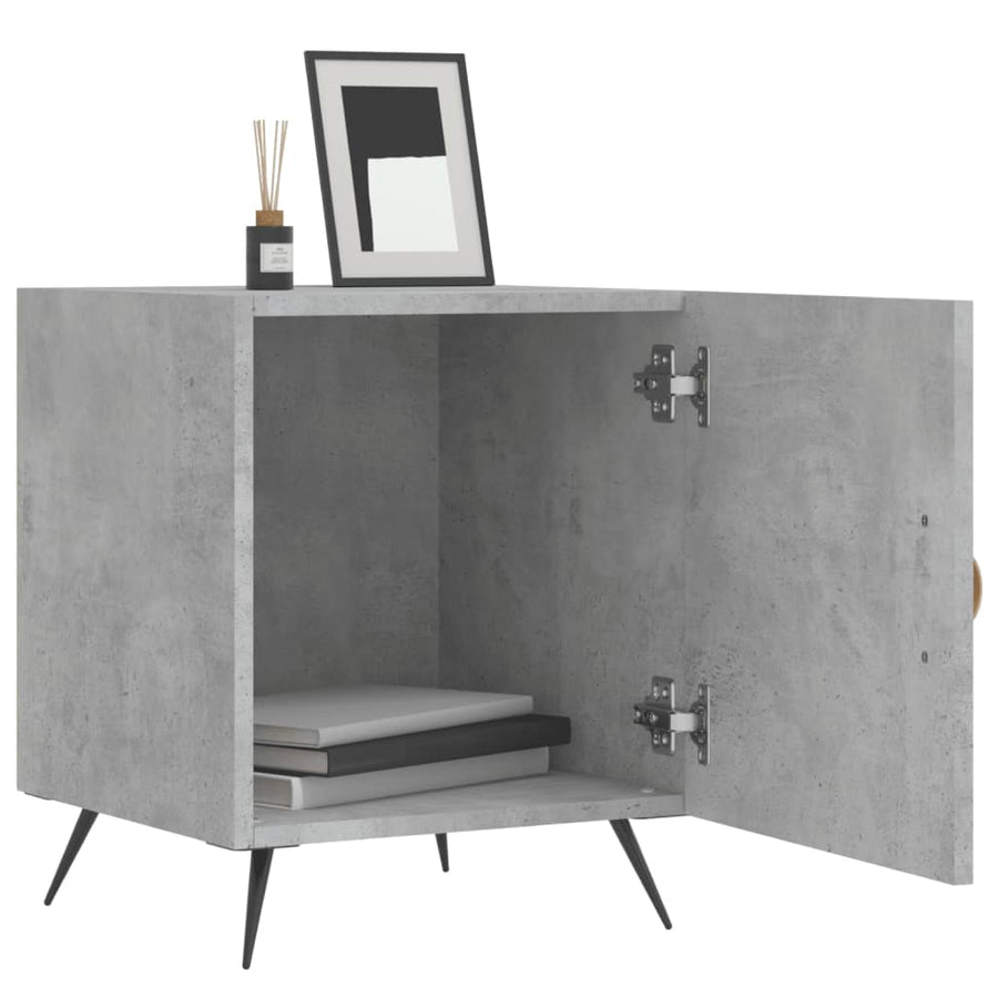 Nachtkastjes 2 St 40X40X50 Cm Bewerkt Hout Betongrijs