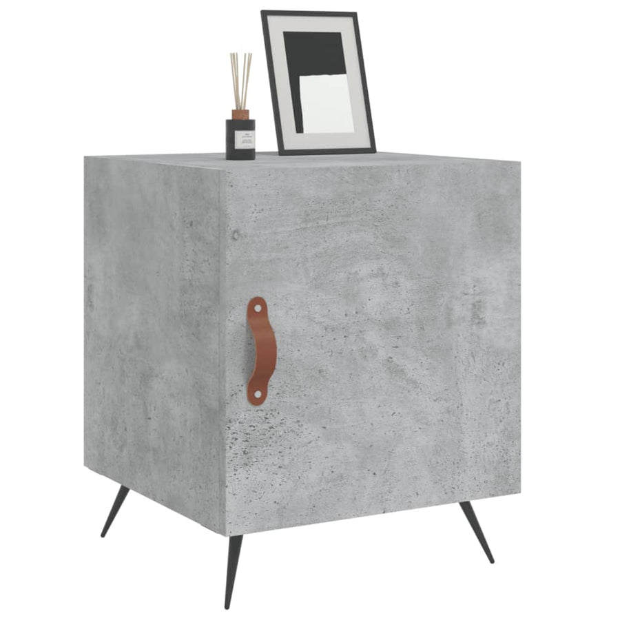 Nachtkastjes 2 St 40X40X50 Cm Bewerkt Hout Betongrijs