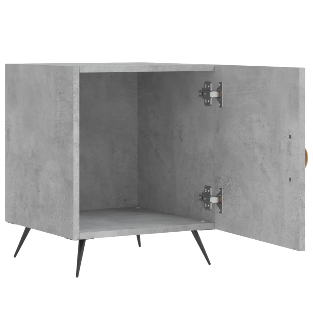 Nachtkastjes 2 St 40X40X50 Cm Bewerkt Hout Betongrijs