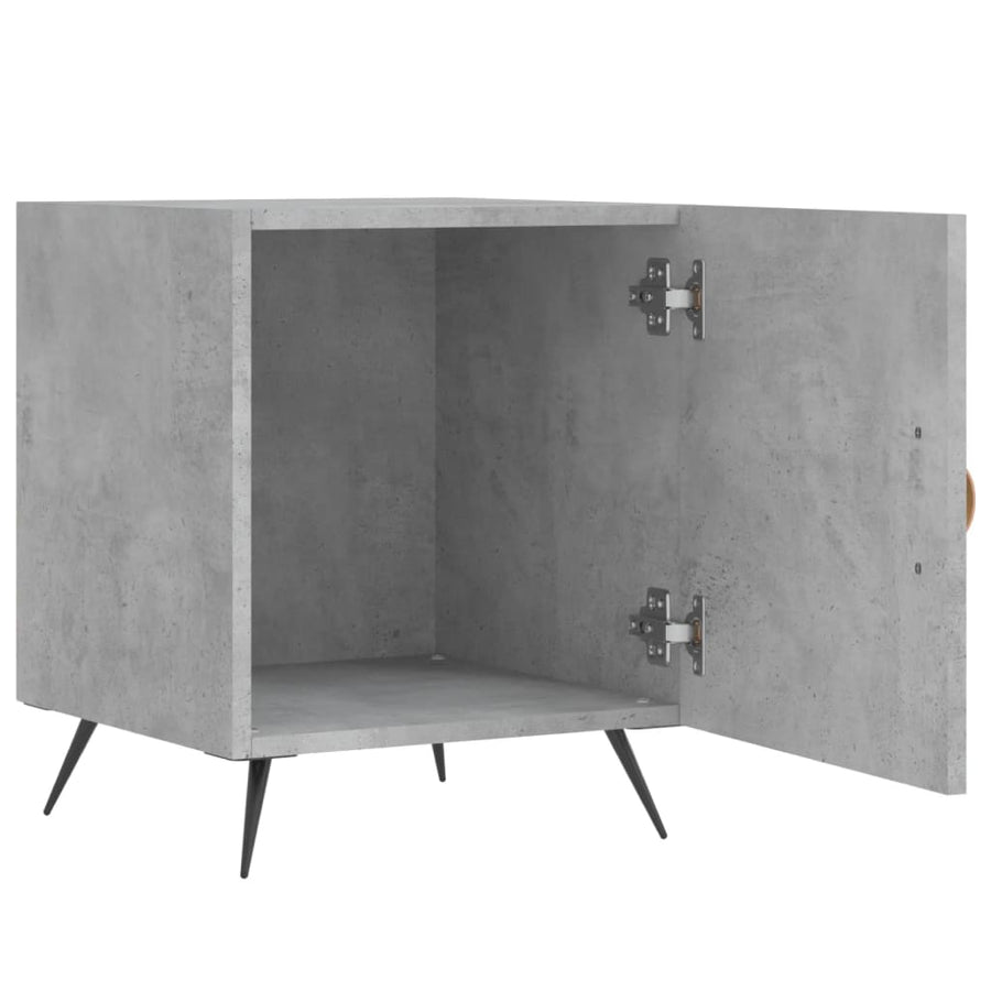 Nachtkastjes 2 St 40X40X50 Cm Bewerkt Hout Betongrijs