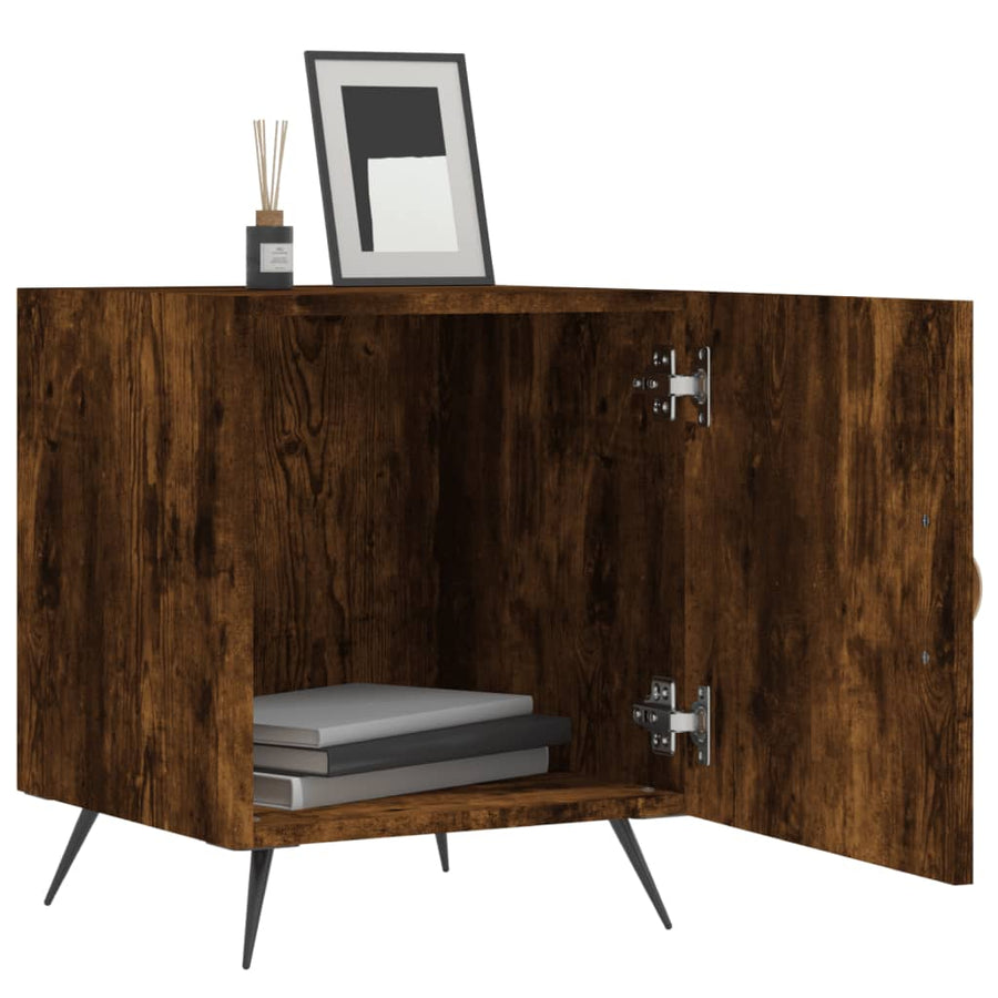 Nachtkastjes 40X40X50 Cm Bewerkt Hout Kleurig 2 Gerookt eiken