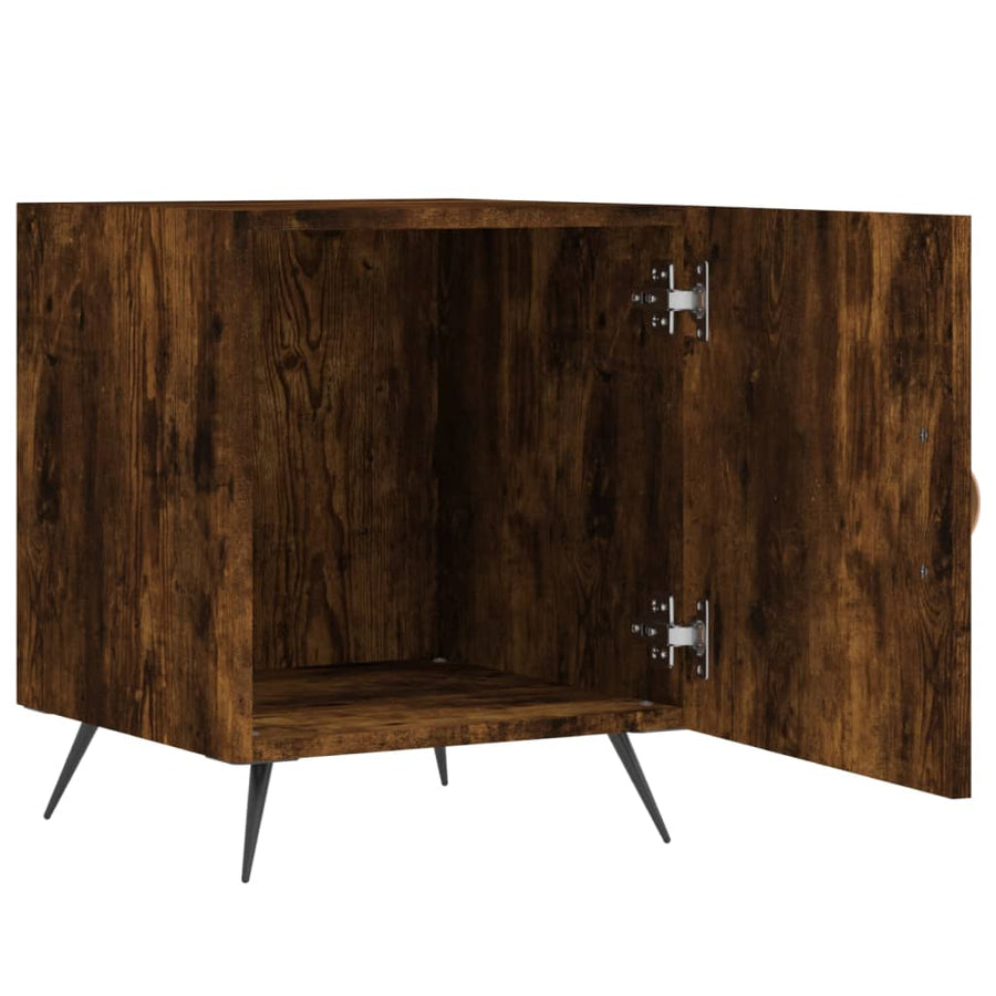 Nachtkastjes 40X40X50 Cm Bewerkt Hout Kleurig 2 Gerookt eiken