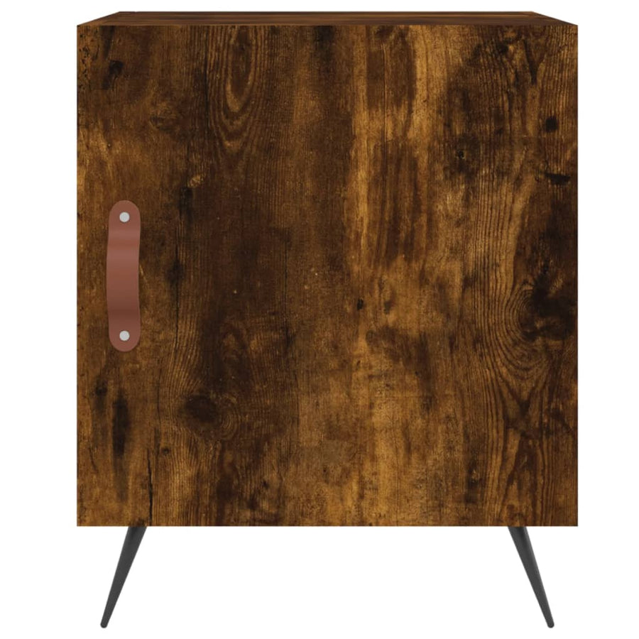 Nachtkastjes 40X40X50 Cm Bewerkt Hout Kleurig 2 Gerookt eiken