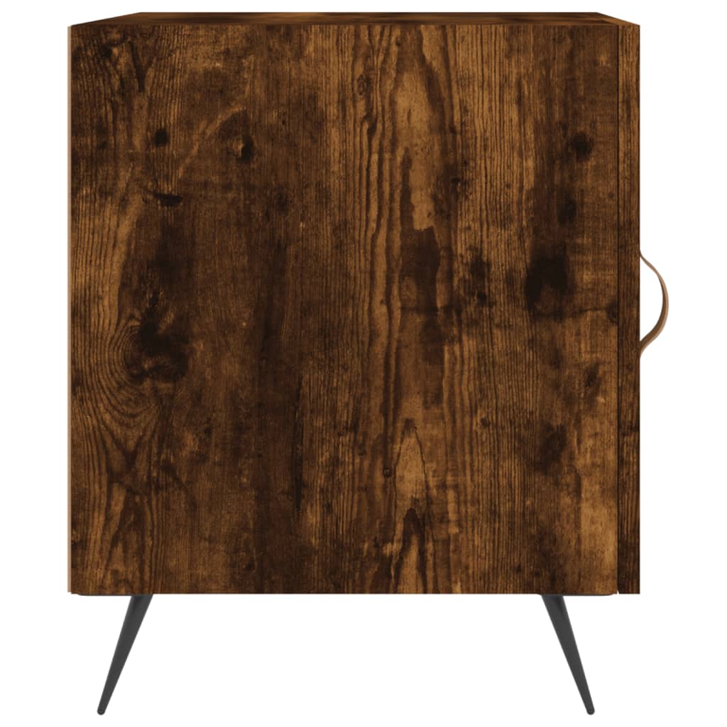 Nachtkastjes 40X40X50 Cm Bewerkt Hout Kleurig 2 Gerookt eiken