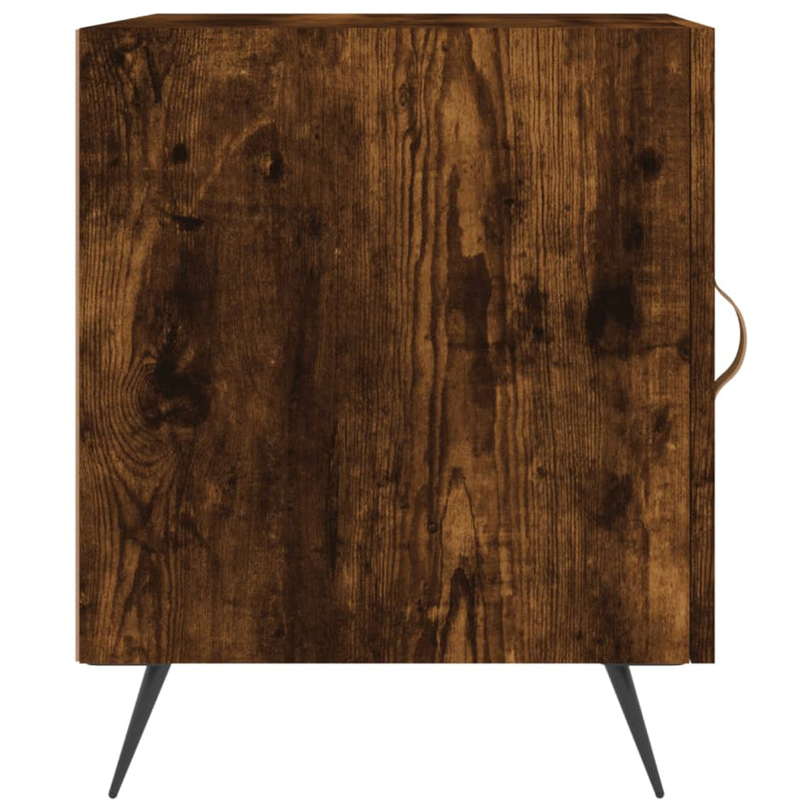 Nachtkastjes 40X40X50 Cm Bewerkt Hout Kleurig 2 Gerookt eiken