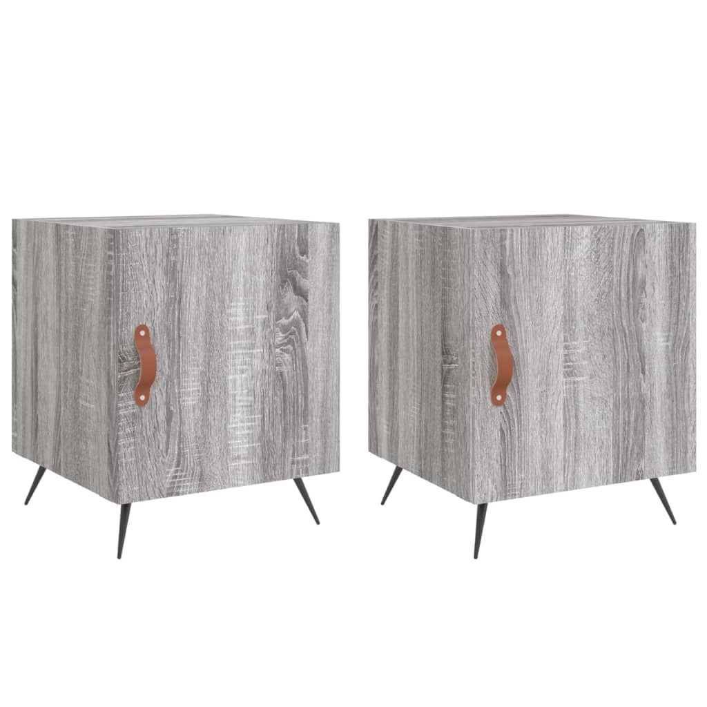 Nachtkastjes 40X40X50 Cm Bewerkt Hout Eiken 2 Grijs sonoma