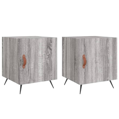 Nachtkastjes 40X40X50 Cm Bewerkt Hout Eiken 2 Grijs sonoma