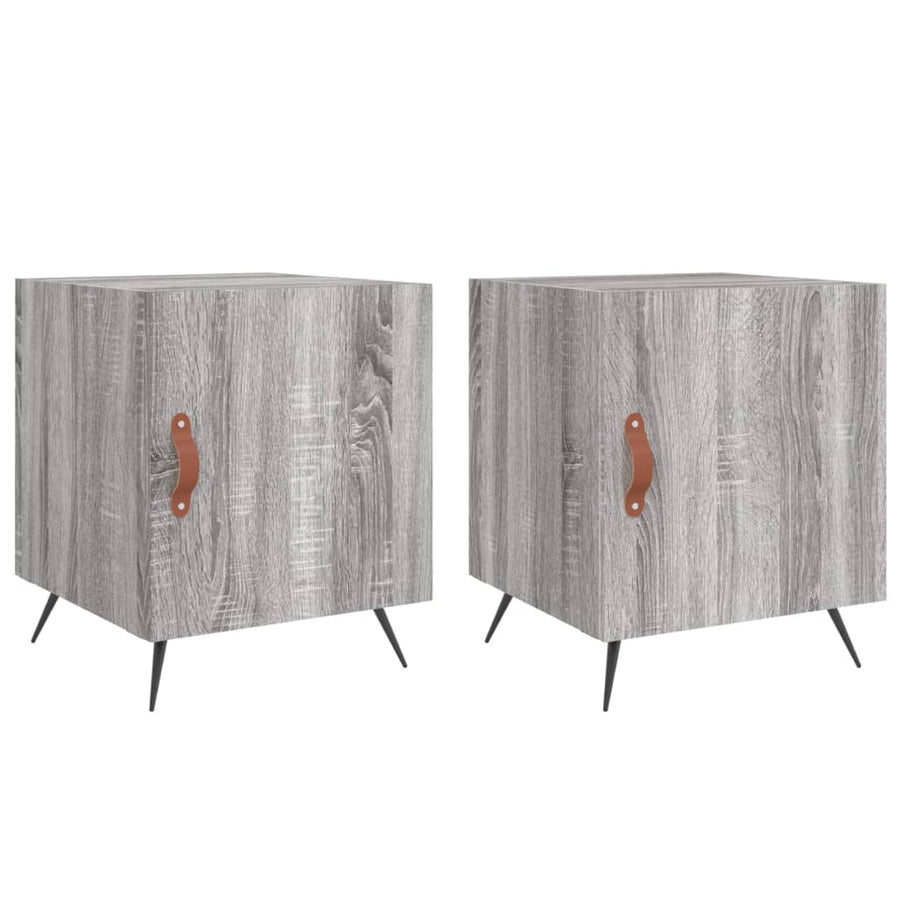 Nachtkastjes 40X40X50 Cm Bewerkt Hout Eiken 2 Grijs sonoma
