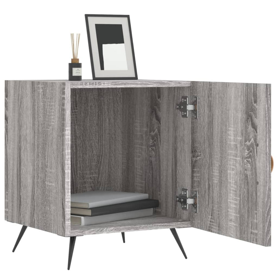 Nachtkastjes 40X40X50 Cm Bewerkt Hout Eiken 2 Grijs sonoma