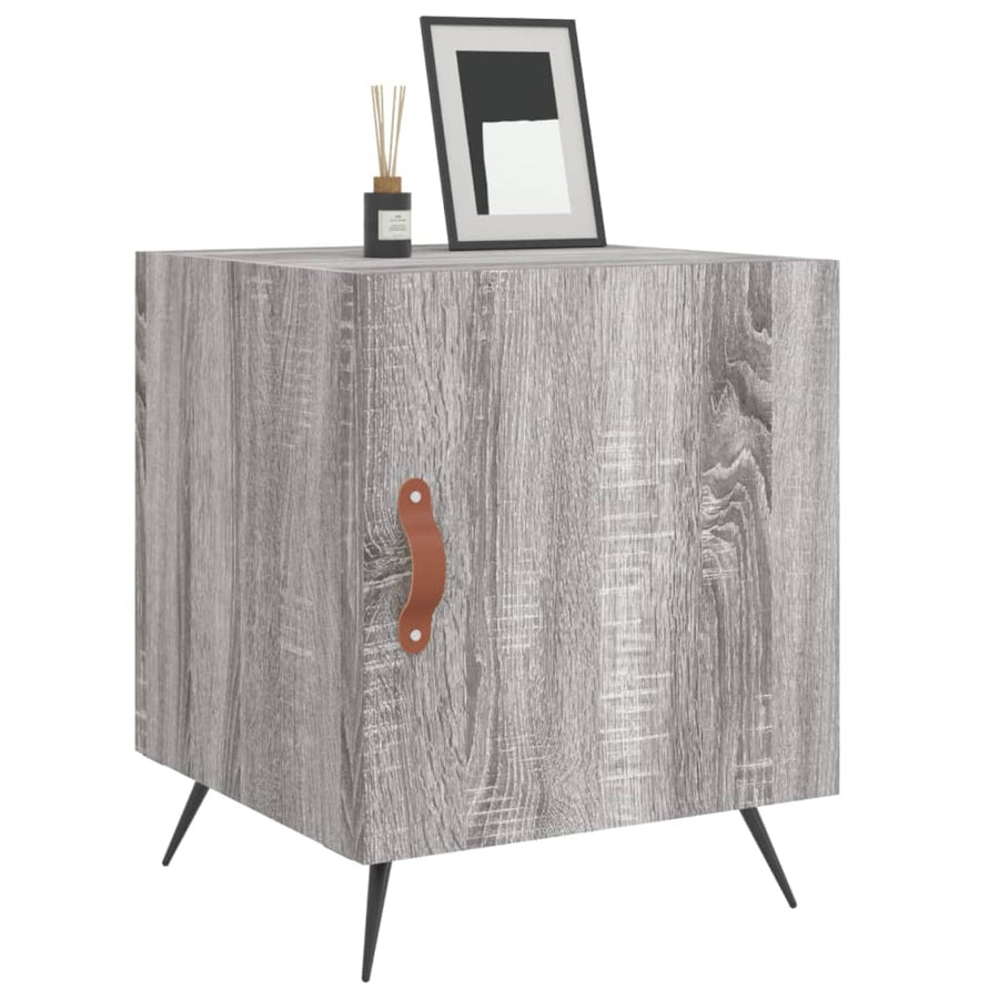 Nachtkastjes 40X40X50 Cm Bewerkt Hout Eiken 2 Grijs sonoma