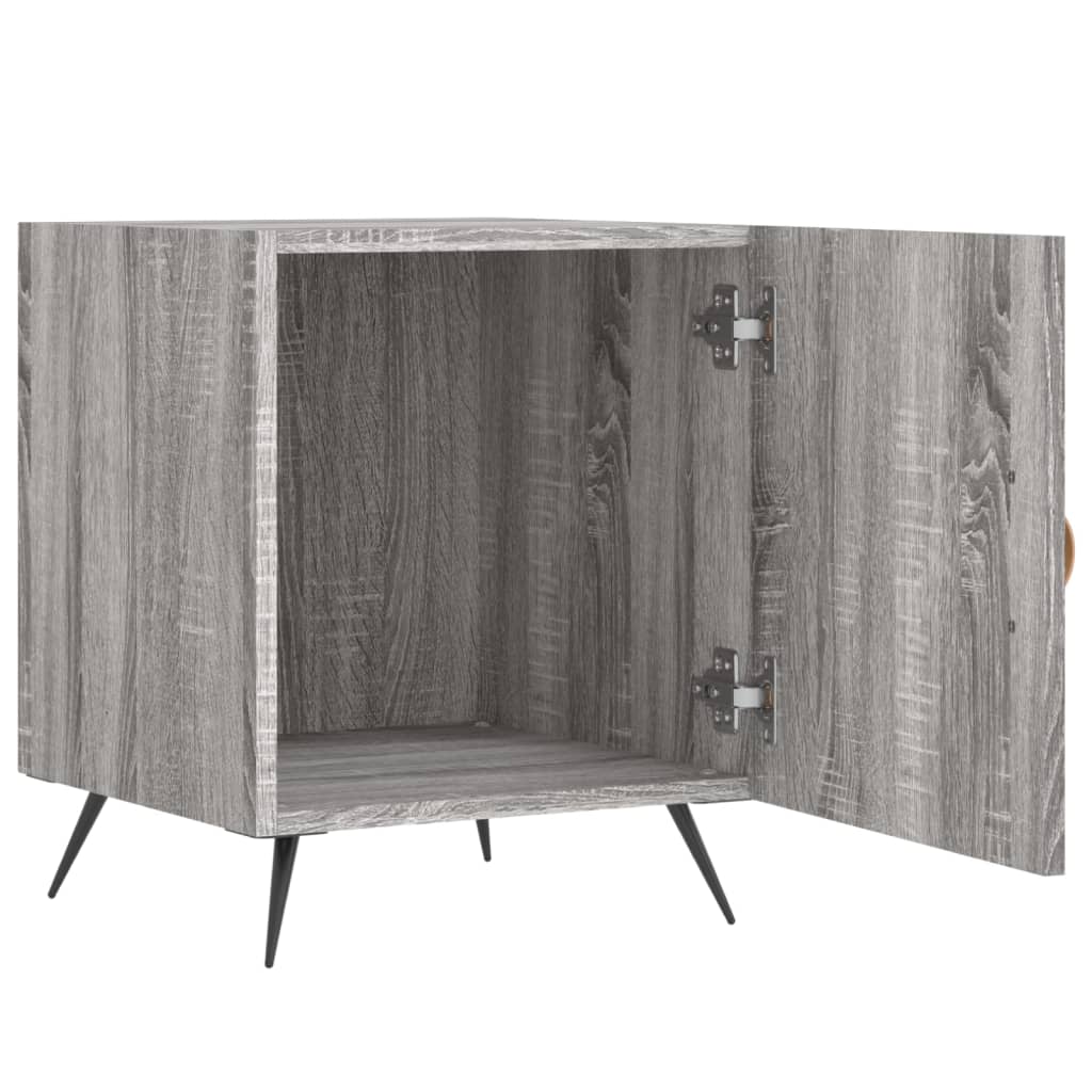 Nachtkastjes 40X40X50 Cm Bewerkt Hout Eiken 2 Grijs sonoma