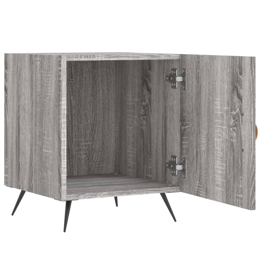 Nachtkastjes 40X40X50 Cm Bewerkt Hout Eiken 2 Grijs sonoma