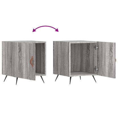 Nachtkastjes 40X40X50 Cm Bewerkt Hout Eiken 2 Grijs sonoma