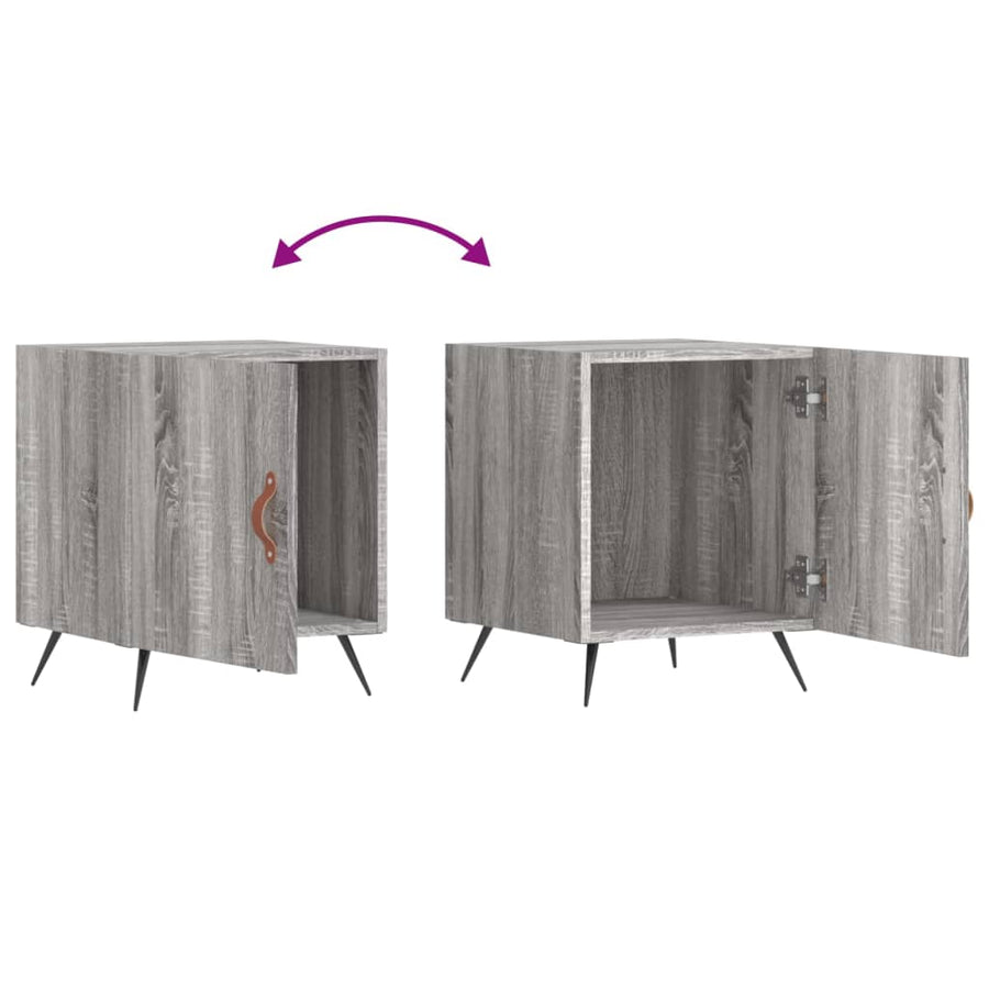 Nachtkastjes 40X40X50 Cm Bewerkt Hout Eiken 2 Grijs sonoma