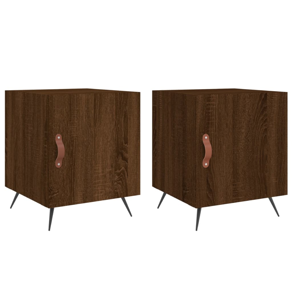 Nachtkastjes 2 St 40X40X50 Cm Bewerkt Hout Bruin Eikenkleur