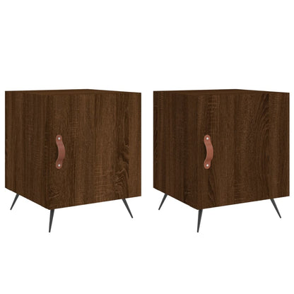 Nachtkastjes 2 St 40X40X50 Cm Bewerkt Hout Bruin Eikenkleur