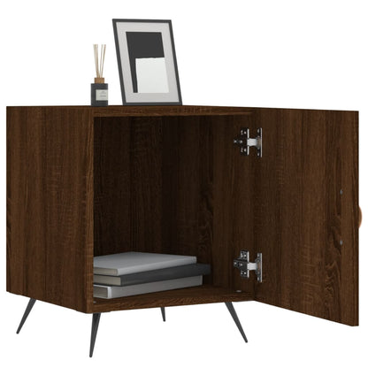 Nachtkastjes 2 St 40X40X50 Cm Bewerkt Hout Bruin Eikenkleur