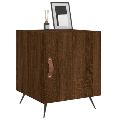 Nachtkastjes 2 St 40X40X50 Cm Bewerkt Hout Bruin Eikenkleur