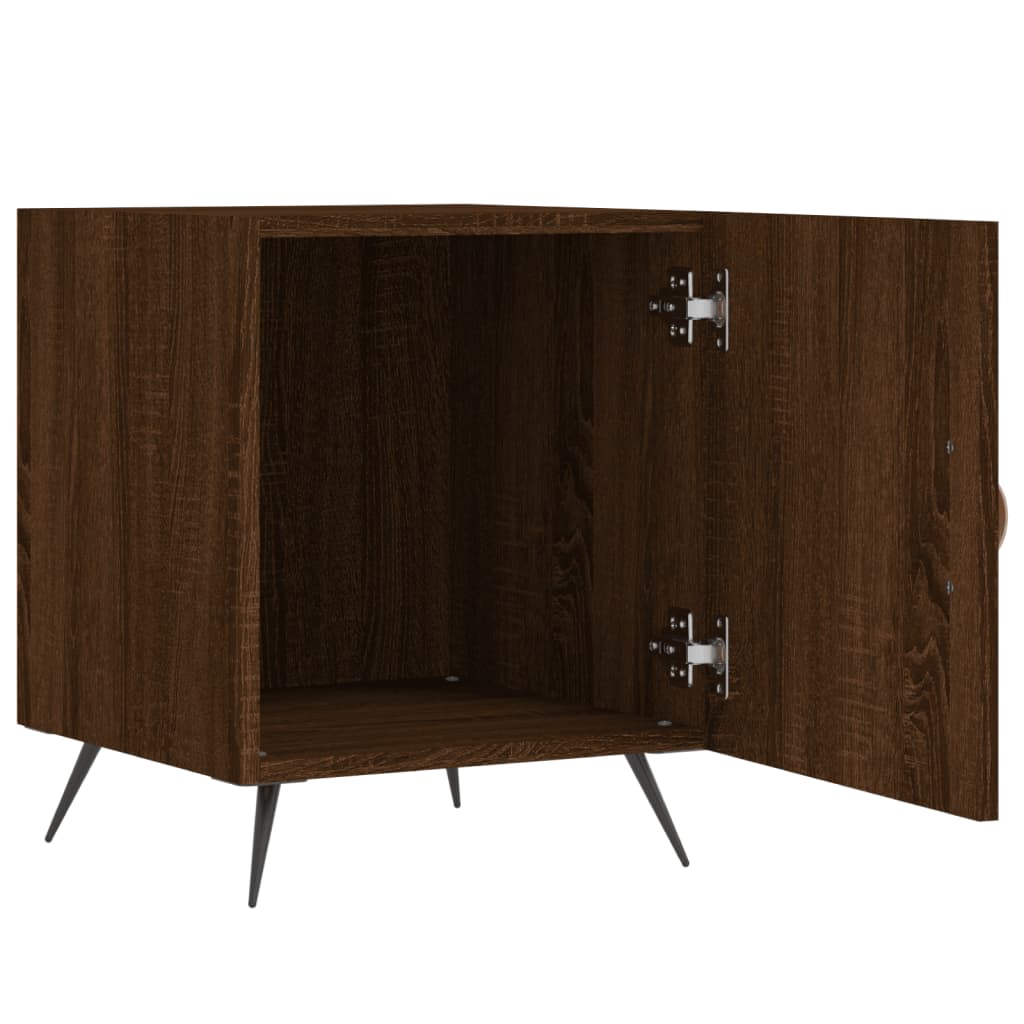 Nachtkastjes 2 St 40X40X50 Cm Bewerkt Hout Bruin Eikenkleur
