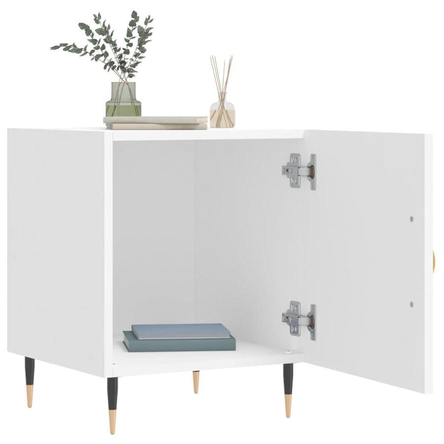 Nachtkastjes 2 St 40X40X50 Cm Bewerkt Hout Wit