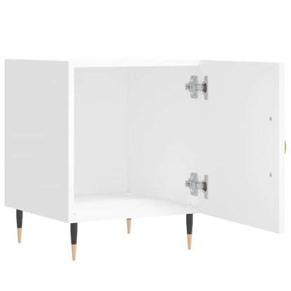 Nachtkastjes 2 St 40X40X50 Cm Bewerkt Hout Wit