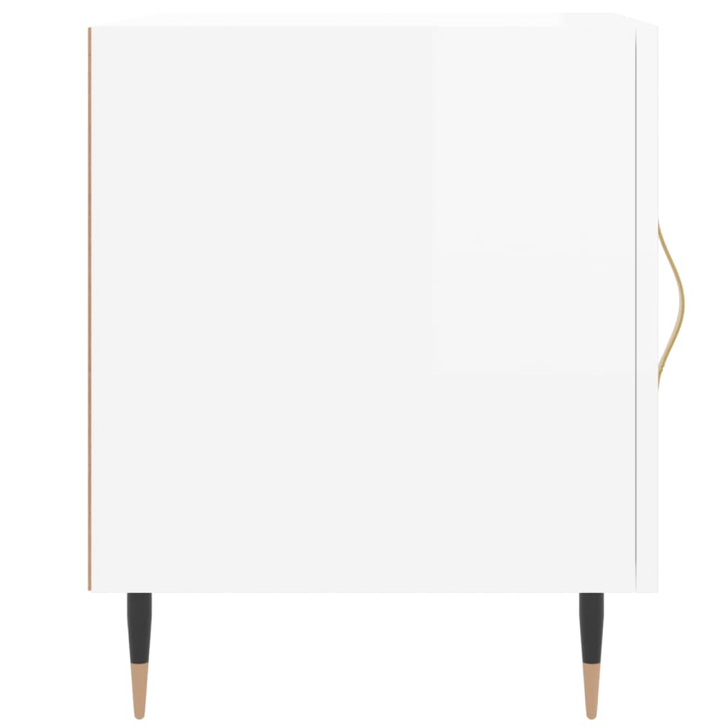 Nachtkastjes 2 St 40X40X50 Cm Bewerkt Hout Hoogglans Wit