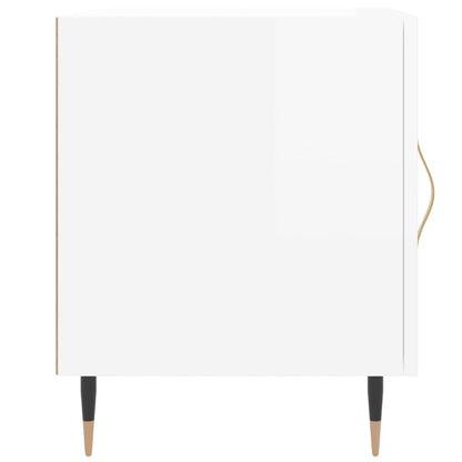 Nachtkastjes 2 St 40X40X50 Cm Bewerkt Hout Hoogglans Wit