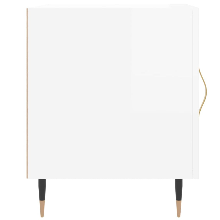 Nachtkastjes 2 St 40X40X50 Cm Bewerkt Hout Hoogglans Wit