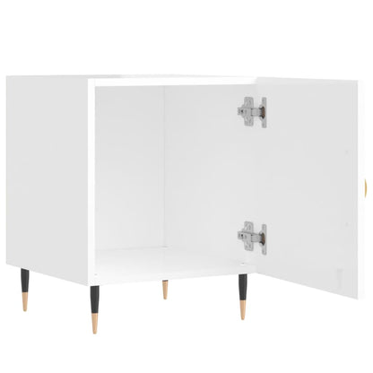 Nachtkastjes 2 St 40X40X50 Cm Bewerkt Hout Hoogglans Wit