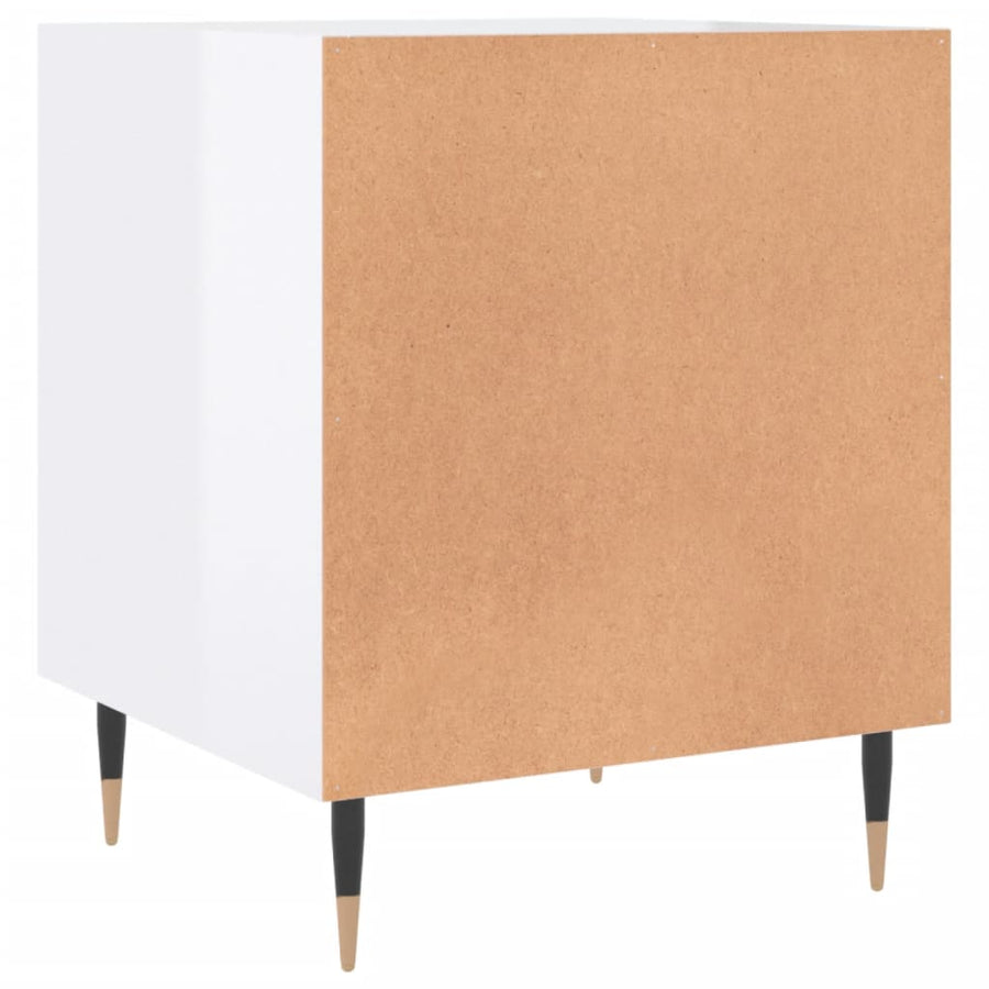 Nachtkastjes 2 St 40X40X50 Cm Bewerkt Hout Hoogglans Wit